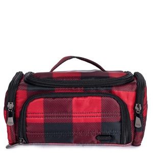 NWT Lug Buffalo Check Red Trolley Mini Cosmetic Case